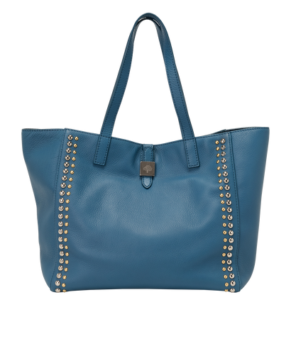 Tessie Studded Tote, &pound;295, Handbags, Blue, Leather, Front view